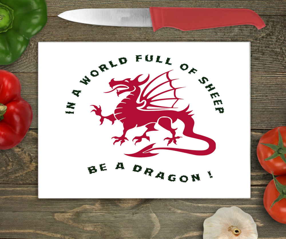 Dragon Large Glass Chopping Board - In a World Full ... - Click Image to Close